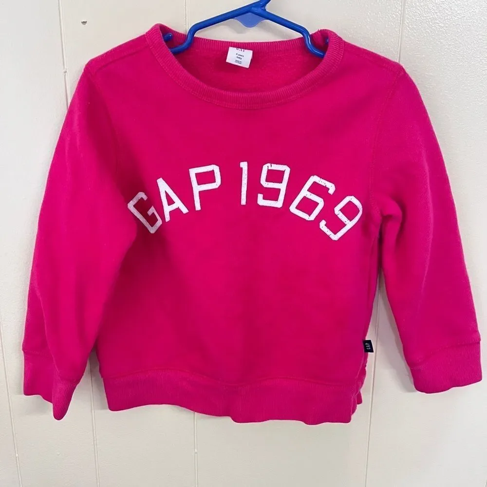GAP Girl Pink Fleece Sweatshirt & Jogger Pants Set Sz 4